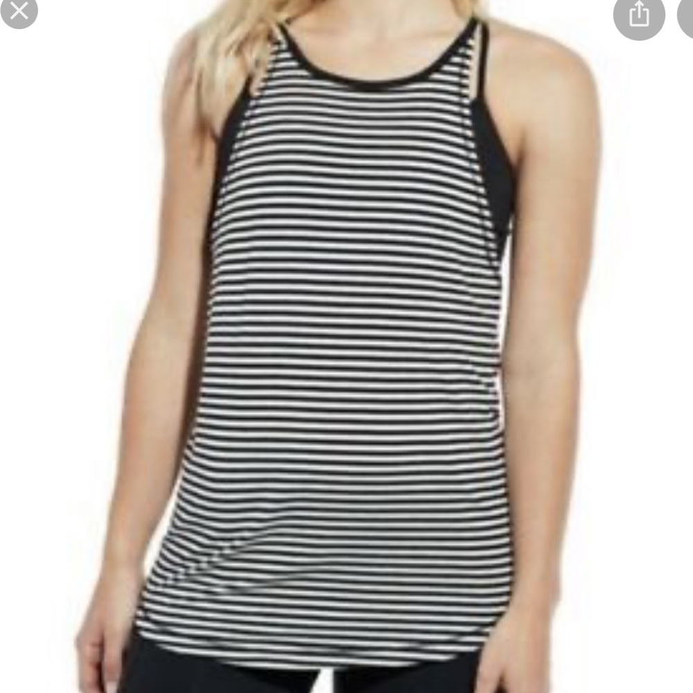 Calia Flow High Neck Stripe Tank Top